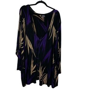 Baranda Woman's Cardigan Black Sz 4X Open Front Career Church Mature